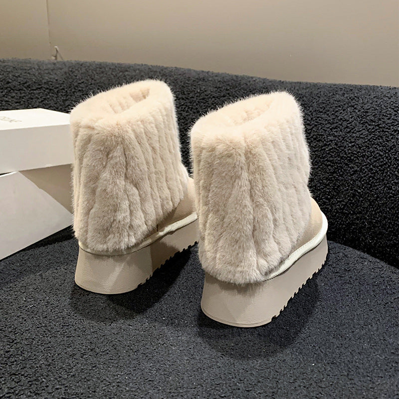 Women's Thick-soled Fur Snow Boots - EnigmaParis