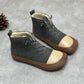 New Artistic Handmade Square Head Leather Women's Boots