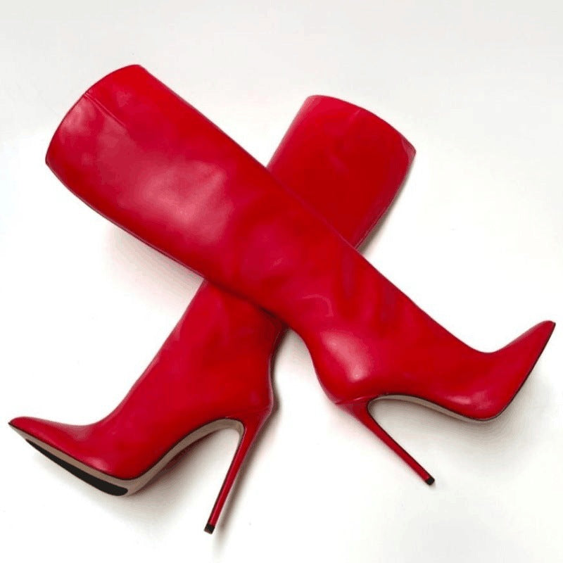 Pointed Toe Stiletto Heel High Leg Boot Foreign Trade Women's Boots - EnigmaParis
