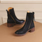 Thick Heel Brown Ankle Boots British Style Handsome.