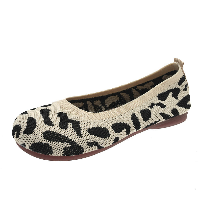 Soft Bottom Pumps Women's Knitted Woven Low-cut Flat Shoes - EnigmaParis