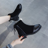 Soft Leather Soft Bottom Stitching Martin Boots For Women - EnigmaParis