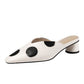 Square Head Half Drag Thick Heel Baotou Sandals For Women