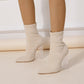 New Crystal Heel Boots Fashion High-heeled Party Shoes For Women Elastic Mid-calf Slim-foot Boots Autumn And Winter - EnigmaParis