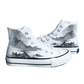 Chinese Style Canvas Shoes - Retro Landscape Painting, High-Top Board Shoe