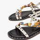 Women's Studded Leather French Niche Flat Sandals
