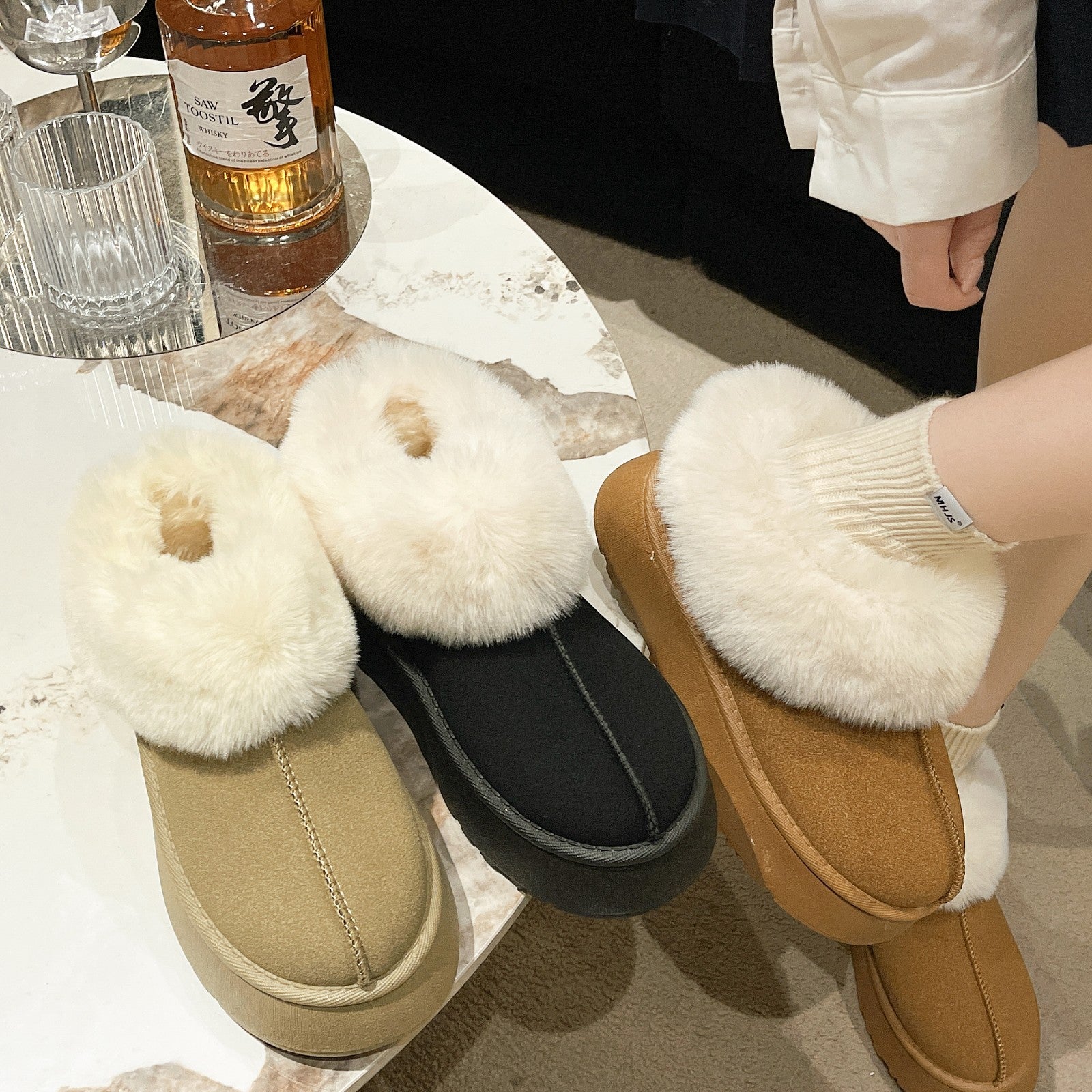Women's Snow Boots Thick Bottom Short Thick - EnigmaParis
