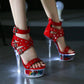 Roman Sandals With Luminous Rivet Zipper