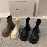 Thick Bottom Square Toe Martin Boots Women - EnigmaParis