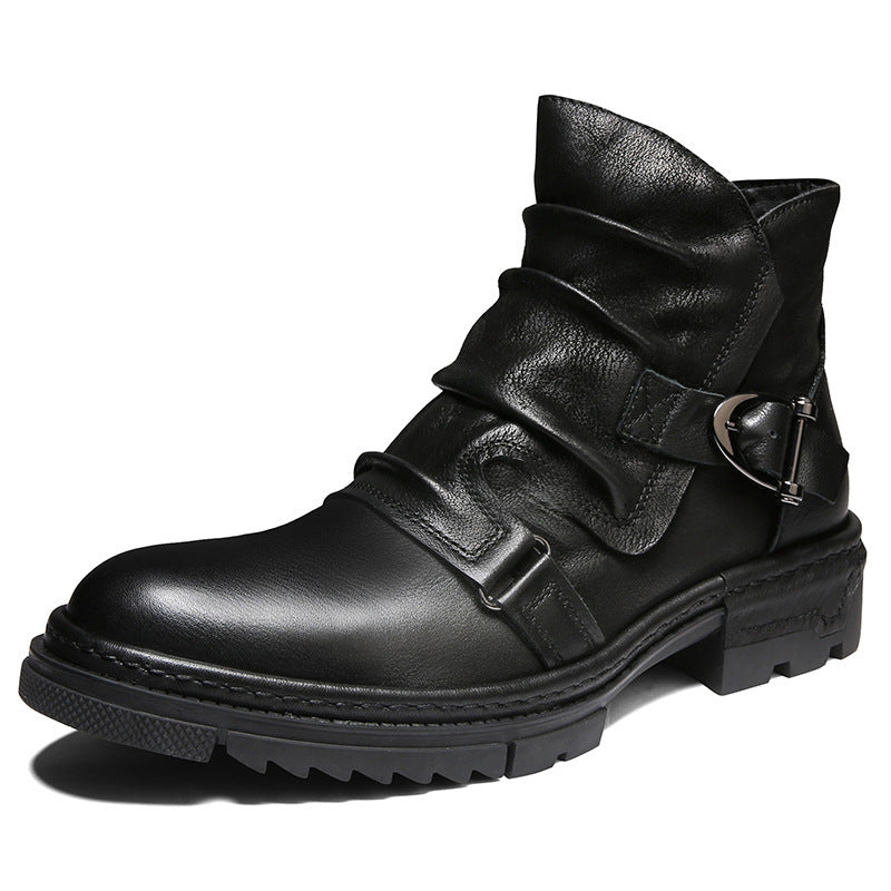 Plus Velvet Warm British High-top Leather Shoes Martin Boots