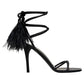 Lace-up Feather  Versatile One-Line Roman Sandals