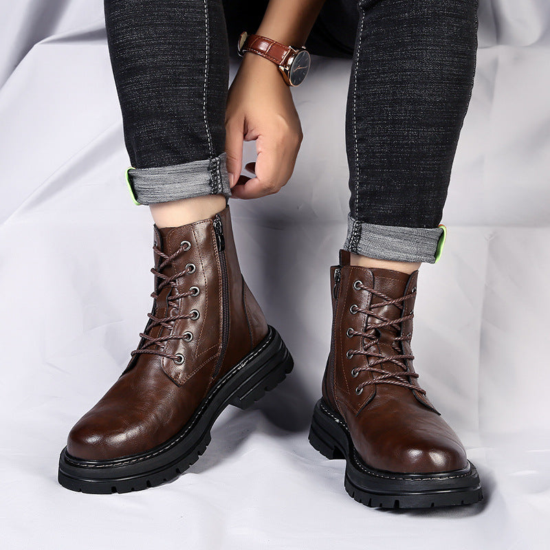Warm and Stylish Autumn & Winter Men's Boots | Thick Bottom, Round Toe | Enigma Paris - EnigmaParis