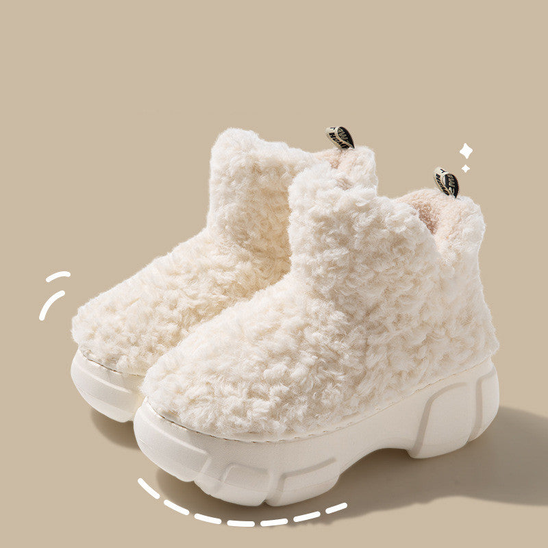 Winter Cashmere Snown Boots With 6cm Platform Warm Plus Velvet High-top Fleece Cotton Shoes Women Outdoor Indoor House Plush Shoes - EnigmaParis