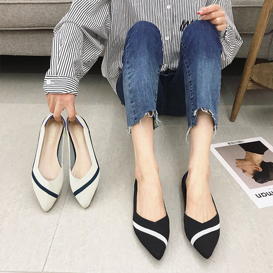 Women's Fashion Casual Woven Flying Woven Foldable Ballet Shoes - EnigmaParis