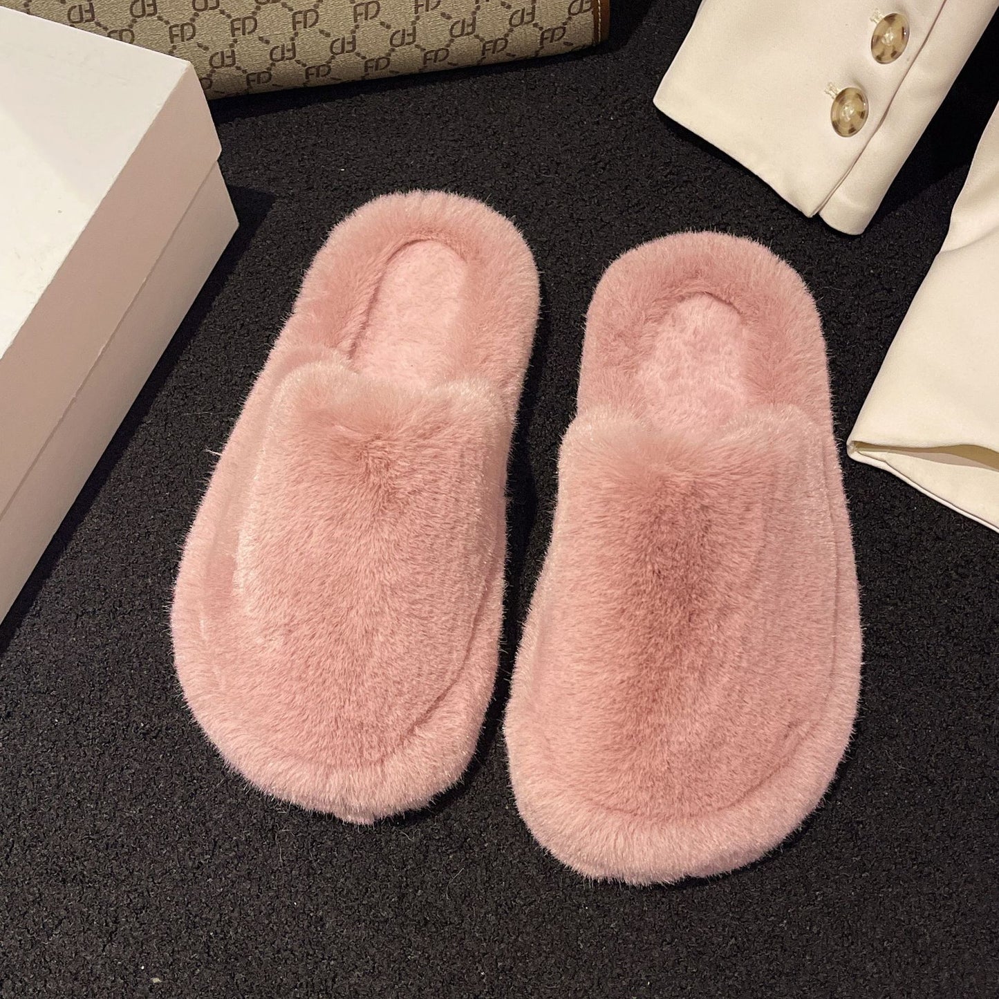 Women's Fashion All-matching Fluffy Slippers - EnigmaParis