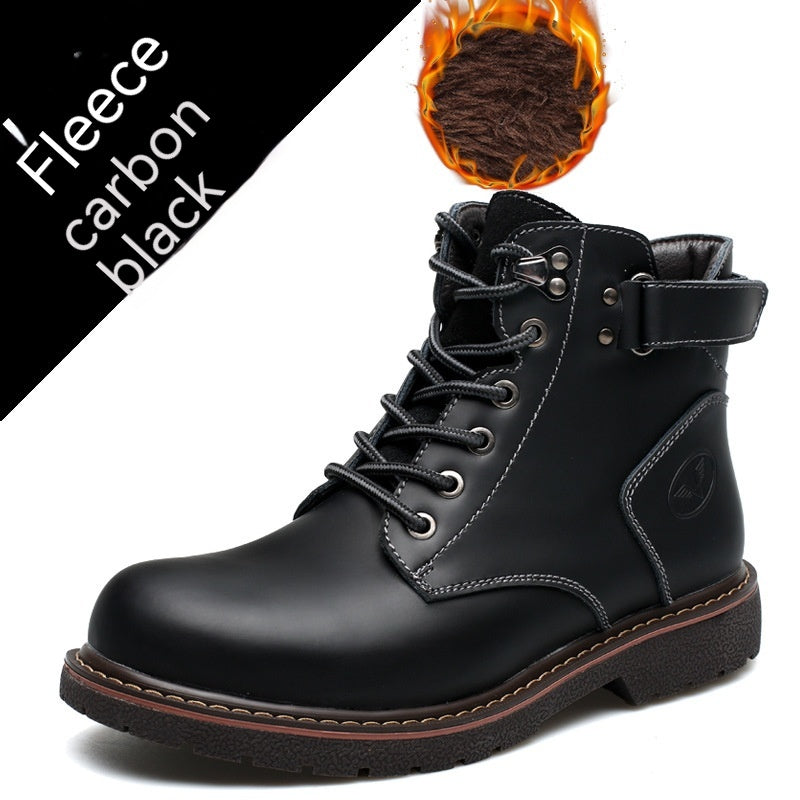 British Men Fleece-Lined Martin Boots - Casual Mid-Top | EnigmaParis - EnigmaParis