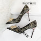 Women's High Heel Pointed Toe Pearl Flower Rhinestone Shoes