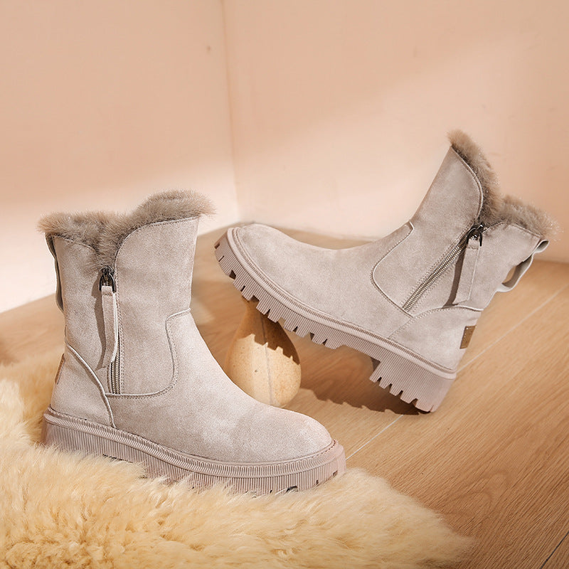 Trade Cotton-padded Shoes Fur Snow Boots Fleece-lined Casual Martin - EnigmaParis