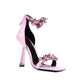 Square Toe Stiletto Chain Buckle Sandals European And American Snake Pattern