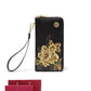 Ladies Gift Ethnic Style Zipper Leather Print Wallet