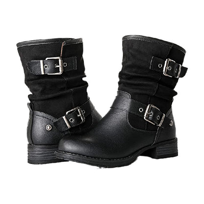 Knight   Belt Buckle With Low-heel Martin Boots