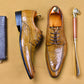 Men's Korean-style British Casual Alligator Pattern Leather Shoes