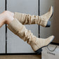 French Western Denim Boots - Stylish Mid-calf Footwear for a Trendy Look.