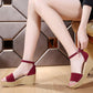 Leather Korean Muffin Thick Soled Large Sandals