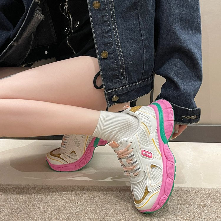Women's All-Match Mesh Surface Platform Casual Sneakers.