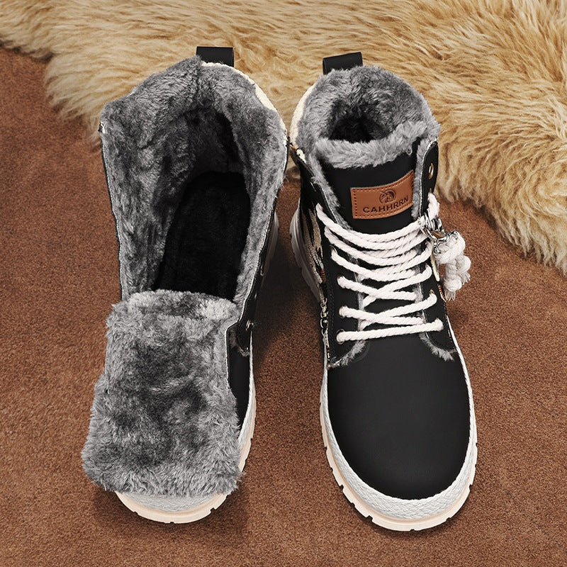 Men's Autumn and Winter Print Boots: High-Top British Style | Enigma Paris - EnigmaParis
