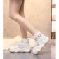 Woolen Cotton Thick Bottom Elevator Shoes Student Sports High Top