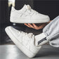 Men's Stylish Thick-Soled White Casual Sneakers – Fashionable Comfort