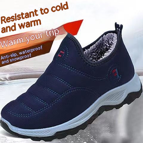 Fleece-lined Waterproof Woodpecker Hiking Shoes - Warm and Durable Footwear for Outdoor Adventures.