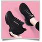 Women's Height Increasing Fly Woven Mesh Dad Shoes with Air Cushion - Comfortable and Stylish Footwear.