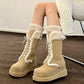 Women's Fashion Casual Simple Warm Platform Snow Boots.