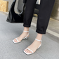 Women's Square Toe Stiletto Mid-heel Strap Sandals