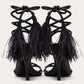 Lace-up Feather  Versatile One-Line Roman Sandals