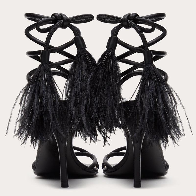 Lace-up Feather  Versatile One-Line Roman Sandals