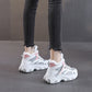 Fashion Black White Lace-up Sneakers Winter Warm All-match Plush Shoes Women Plus Velvet Fleece Flat High-top Sports Shoes - EnigmaParis