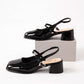 Square Toe High Heel And Fashion Retro Sandals