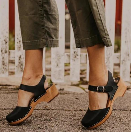 Belt Buckle Thick Heel Sandals Women's Shoes Buckle Single Shoes