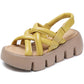 Women's Top Layer Leather Platform Sandals