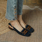 Women's Tassel Buckle Sandals Retro Square Toe.
