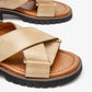 Women's Chunky Heel Retro Cross Strap Sandals