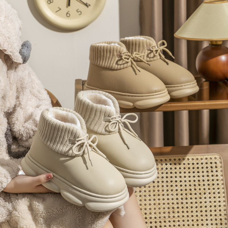 Velvet Insulated High-Top Cotton-Padded Shoes for Women - Autumn/Winter.