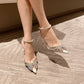 Women's High-end Crystal Butterfly Diamond Evening Sandals - Elegant All-matching Footwear - EnigmaParis