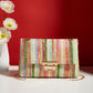Fashion Crossbody Bag Straw Lock Closure Simple Small Square Bag