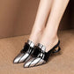 Square Head Half Drag Thick Heel Baotou Sandals For Women