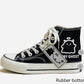 Black Graffiti Casual Canvas Shoes For Students