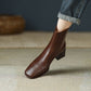 Women's Chunky Heel Short Boots Autumn And Winter French Retro - EnigmaParis